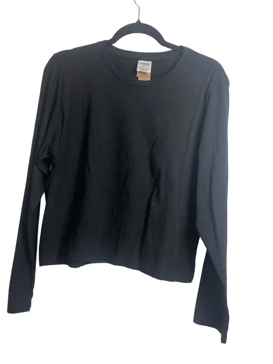 PINK Victoria’s Secret Black Long Sleeve Boxy Crop Tee Shirt XL NWT - Picture 2 of 3